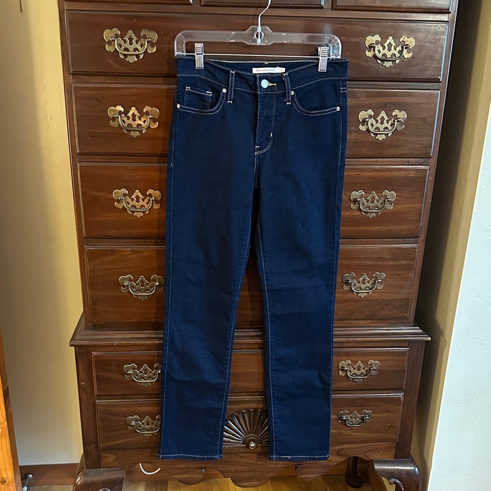 Levi denim jeans, straight leg.